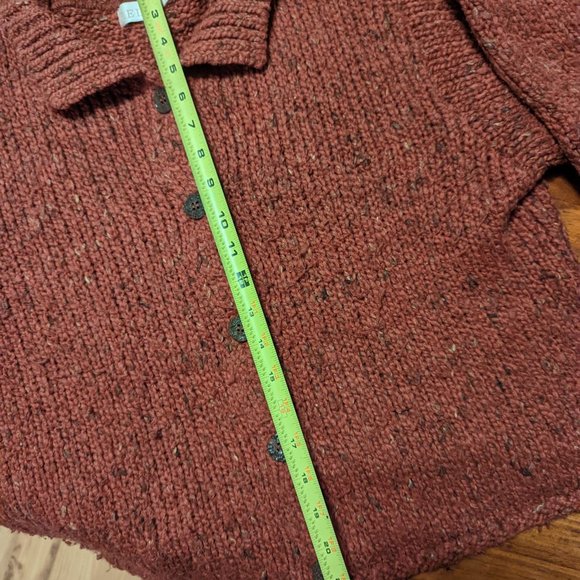 Vintage Relais Rose Chunky Cropped Cardigan Sweater - Small - Picture 2 of 7